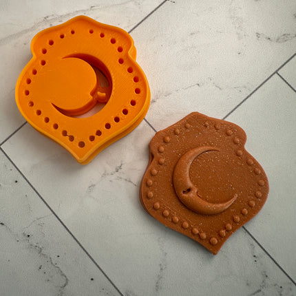 Crescent Moon framed press polymer clay cutter