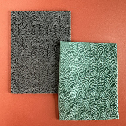 Foliage Leaf pattern polymer clay rubber stamp texture - Create Along 