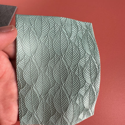 Foliage Leaf pattern polymer clay rubber stamp texture - Create Along 