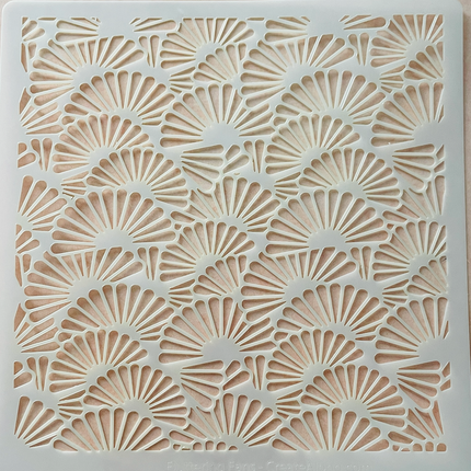 Fluttering Fans Japan decorative Mylar Crafting Stencil pattern - Create Along 