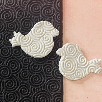 Chubby songbird polymer clay mirrored cutter set | bird clay earring cutters - Create Along 