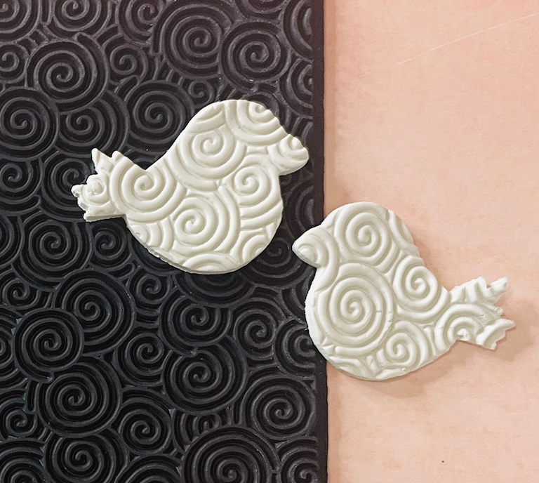 Chubby songbird polymer clay mirrored cutter set | bird clay earring cutters