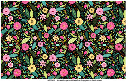 Floral Patterns Magic Transfer Paper half sheet printed ready to use - Create Along 