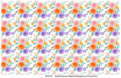 Floral Patterns Magic Transfer Paper half sheet printed ready to use - Create Along 