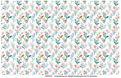 Floral Patterns Magic Transfer Paper half sheet printed ready to use - Create Along 