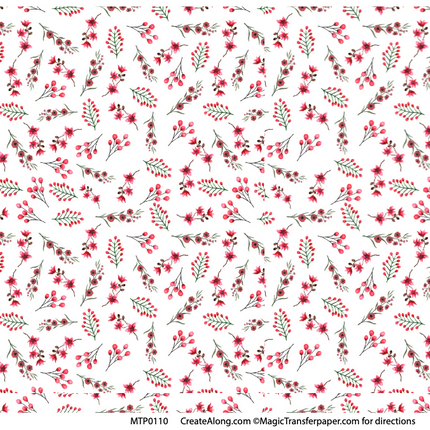 Floral Patterns Magic Transfer Paper half sheet printed ready to use - Create Along 