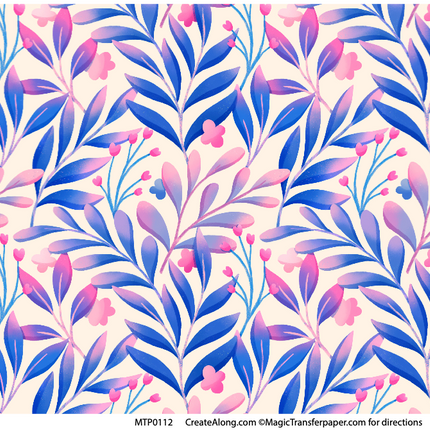 Floral Patterns Magic Transfer Paper half sheet printed ready to use - Create Along 