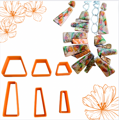 Egyptian Collar necklace polymer clay cutter set earrings drop - Create Along 