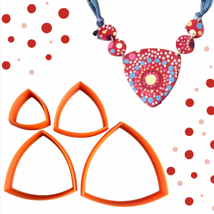 Rounded Pointy Triangles polymer clay Cutters set basics collar - Create Along 