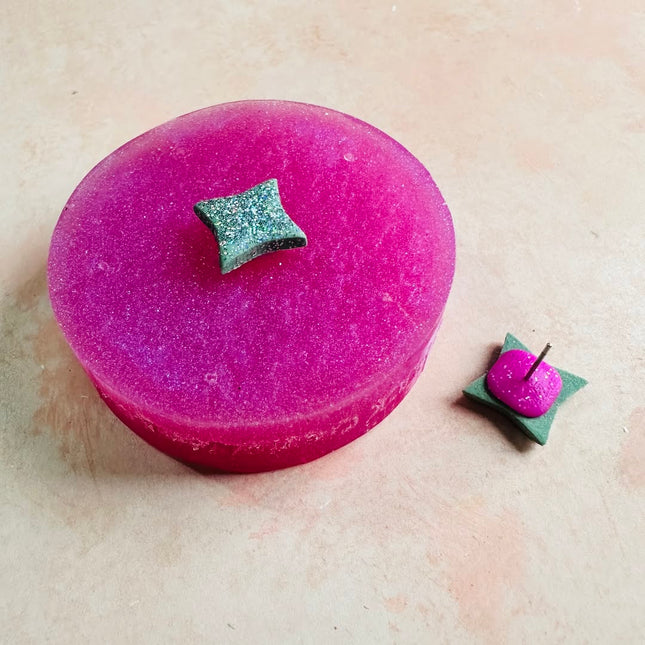 Stud Puck™ - polymer clay stud earring post earring back embedding tool by CreateAlong - Create Along 