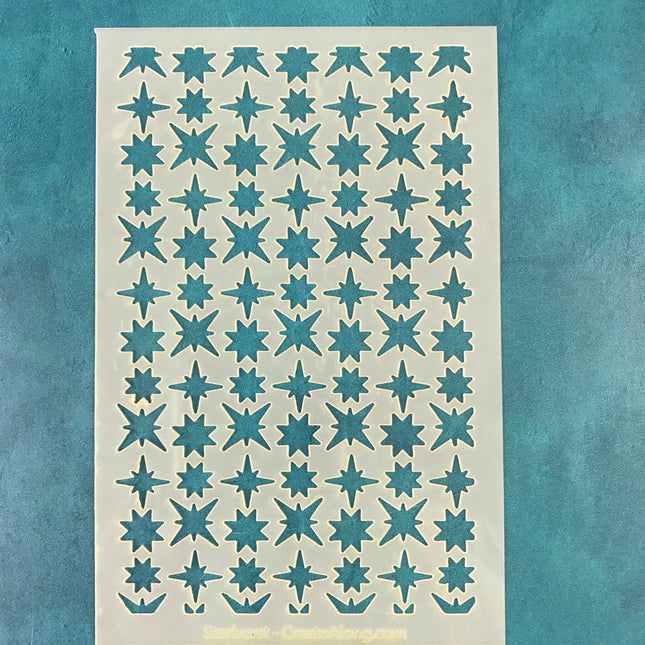 Starburst Mylar Stencil Clay Texture Sheet Celestial Christmas - Create Along 