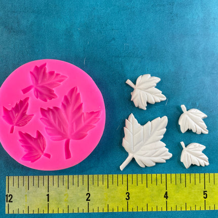 4 Maple Ivy Leaf Polymer Clay Resin Mold - Create Along 