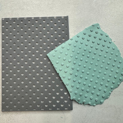 Dots Polymer Clay Stamp – 3x4 Inch Rubber polkadot Texture - Create Along 