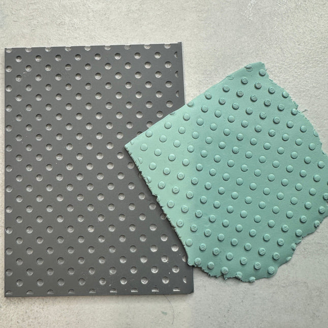 Dots Polymer Clay Stamp – 3x4 Inch Rubber polkadot Texture - Create Along 