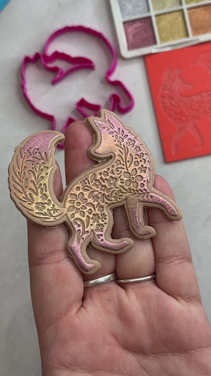 Fancy Fox Large polymer clay stamp and cutter set
