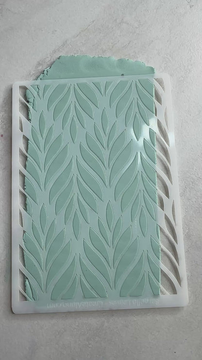 Bargello Leaves Large Leaf Mylar Stencil texture sheet