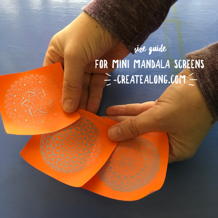 Clay Stencil Scalloped Serenity Mini Mandala silkscreen set - Create Along 