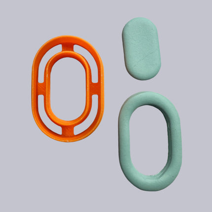 Oblong Polymer Clay Donut Cutter – 1.5" Tall | Skinny Oval Link, Chain, Stud & Drop Earring Shape - Create Along 