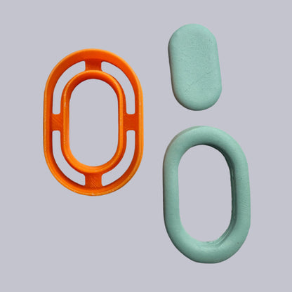 Oblong Polymer Clay Donut Cutter – 1.5" Tall | Skinny Oval Link, Chain, Stud & Drop Earring Shape - Create Along 