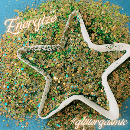 Glitter Energize Chunky green holo for pens candles earrings clay resin mugs slime tumblers nail art 2 oz - Create Along 