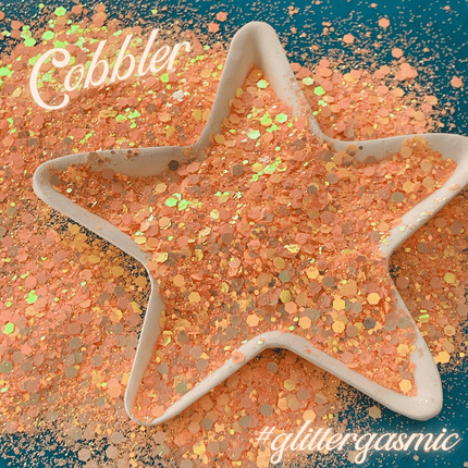 Glitter Peach Cobbler holo for pens candles earrings clay resin mugs slime tumblers nail art 2 oz - Create Along 