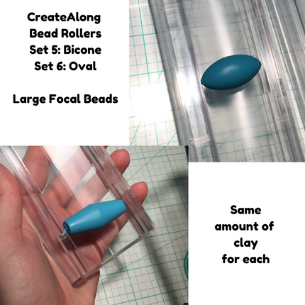 Pro Bead Roller Set 6 - NOT 3D PRINTED - DIY make large oval barrel focal shape in polymer clay cork clay fondant - Create Along 