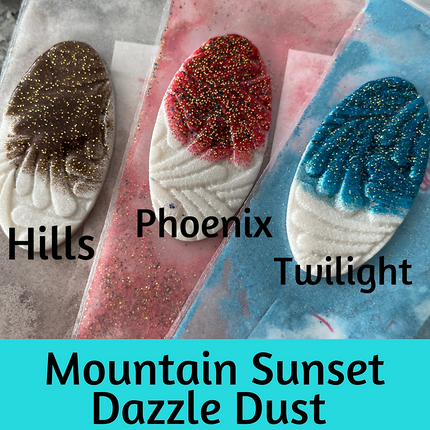 Dazzle Dust Heat Set Mountain Sunset powder coat sealer for clay and metal charms - Create Along 