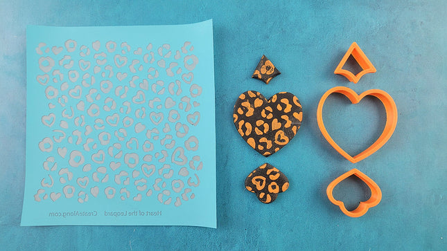 Heart of the Leopard, polymer clay, silk screen, - Create Along 
