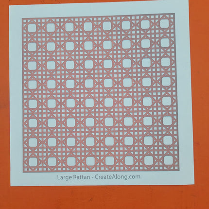 Large Rattan polymer clay silk screen stencil - Create Along 