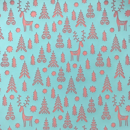 Alpine and Antlers Reindeer Tree  Silk Screen Stencil for Polymer Clay, Art Jewelry, Mixed Media - Create Along 