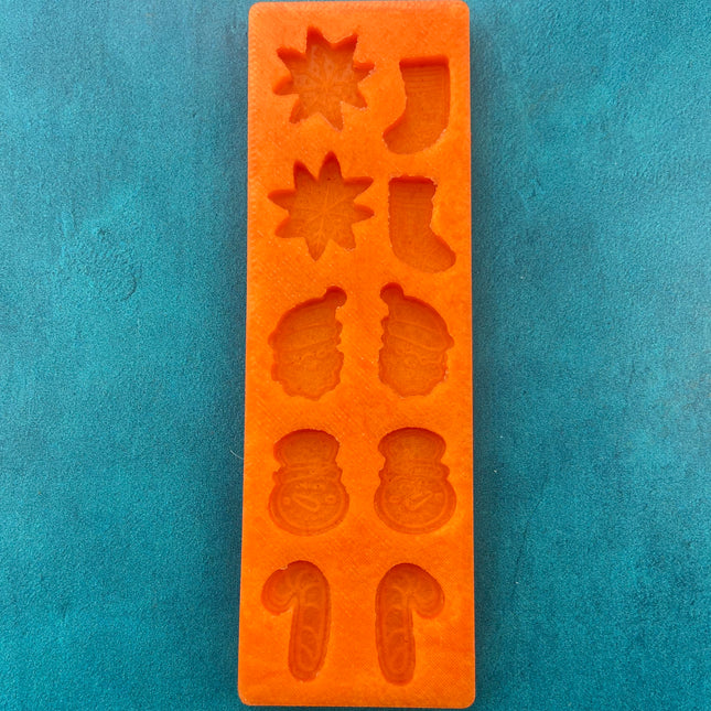Christmas Cheer Studs Earring toppers Jewelry Silicone Mold polymer clay tools and supplies ideas - Create Along 