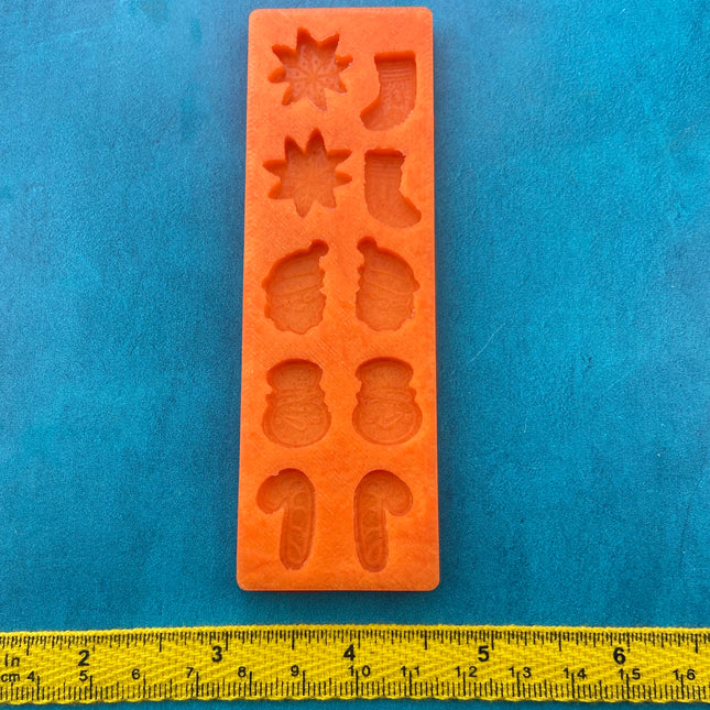 Christmas Cheer Studs Earring toppers Jewelry Silicone Mold polymer clay tools and supplies ideas - Create Along 