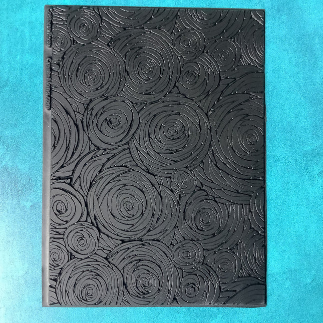 Cottage Rose Rubber Stamp Texture Sheet Mat for polymer clay metal clay mixed media art - Create Along 