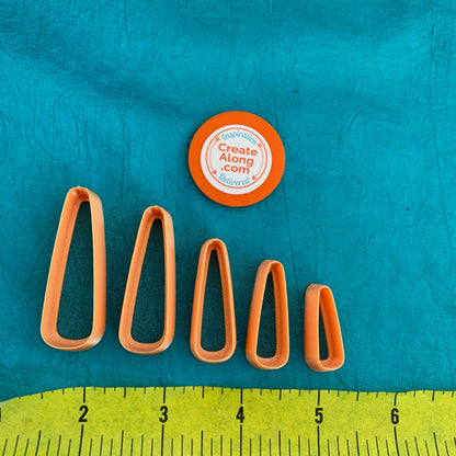 Wide Drop basics polymer clay cutter set of 5 collar - Create Along 