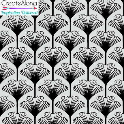 Silkscreen Art Deco Ginkgo Stencil Crafting, Polymer Clay, Art Jewelry and Mixed Media - Create Along 