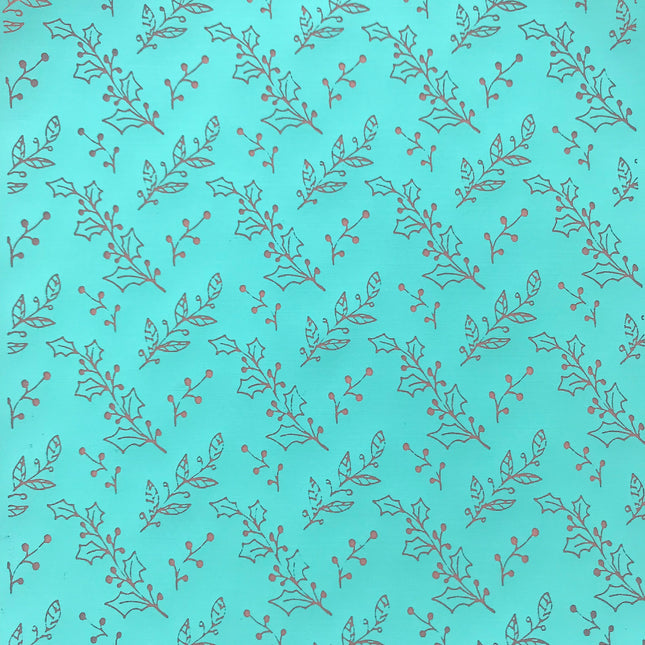 Holiday Christmas Holly Plant Tree Silk Screen Stencil for Polymer Clay, Art Jewelry, Mixed Media - Create Along 
