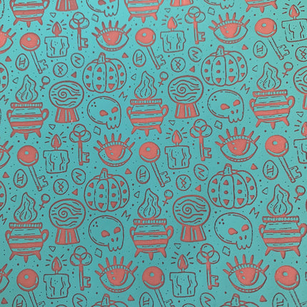Mystical Realms Halloween Silk Screen Stencil for Polymer Clay, Art Jewelry, Mixed Media - Create Along 