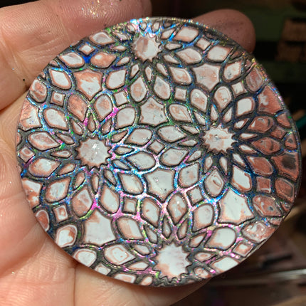 Coin Set #3 Round Mandala Stencils 6 patterns for polymer clay art jewelry mixed media - Create Along 