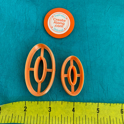 Oblong donut center cut-out ovals polymer clay cutter set jewelry earrings pendant small sharp clay cutters - Create Along 