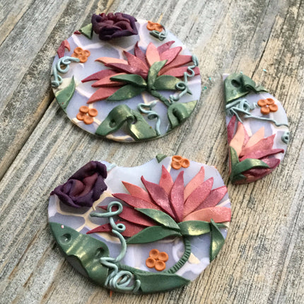 Make a Dimensional Organic Floral Crochet Polymer Clay Slab Online Workshop with Cindi McGee - Create Along 