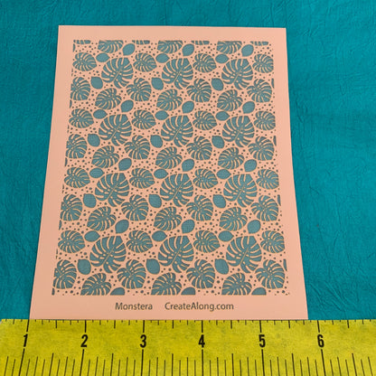 Silk Screen Monstera Leaves Stencil For Polymer Clay - Create Along 
