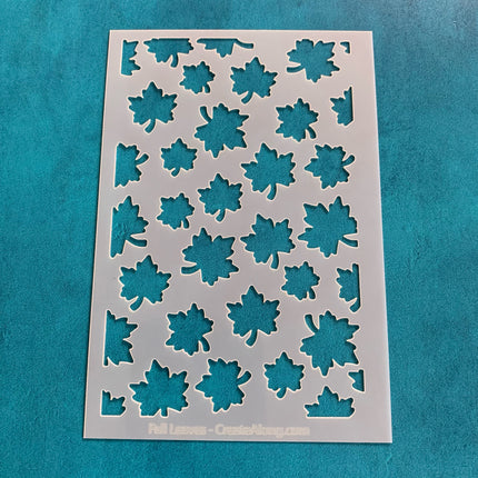 Fall Maple Leaves Leaf Mylar Stencil texture sheet for polymer clay earrings art jewelry mixed media Fairy Doors - Create Along 