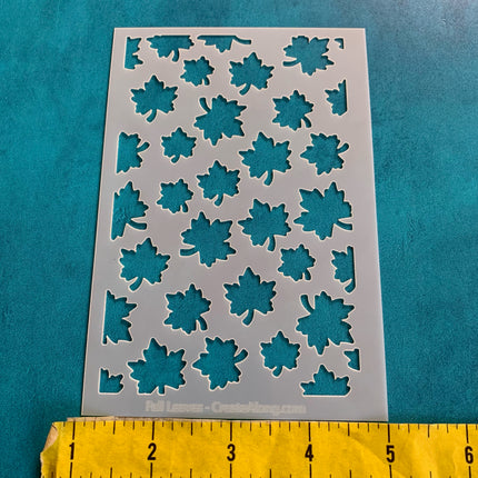 Fall Maple Leaves Leaf Mylar Stencil texture sheet for polymer clay earrings art jewelry mixed media Fairy Doors - Create Along 