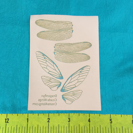 Silkscreen Dragonfly & Cicada Authentic Wings Stencil polymer clay - Create Along 