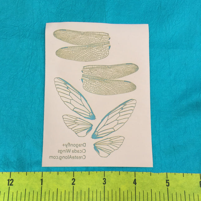 Silkscreen Dragonfly & Cicada Authentic Wings Stencil polymer clay - Create Along 