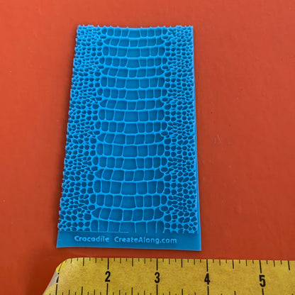 Crocodile Animal Print Texture Mat Silicone rubber Stamp for polymer clay paper Gelli plate and resin - Create Along 