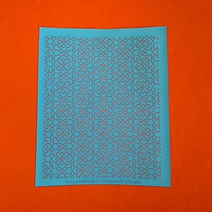 Silk Screen Morning Meditation mandala Stencil for Polymer Clay, Art Jewelry, Mixed Media - Create Along 