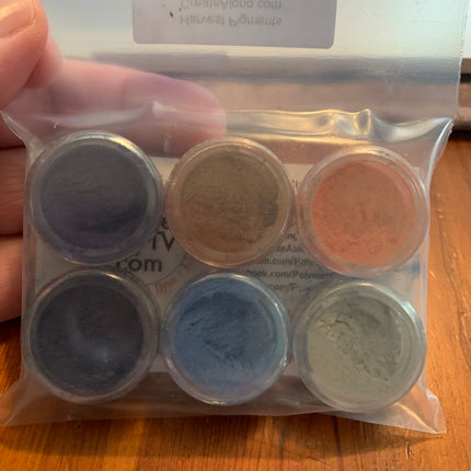 Pigments Palette Mica Powders Harvest for Polymer Clay, Art Jewelry and Mixed Media Shimmer - Create Along 