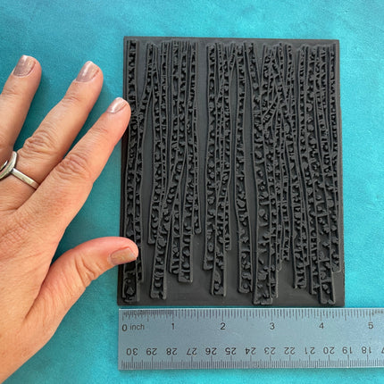 RIVER Rubber Stamp Ink Jumbo Texture Sheet for polymer clay gelli plate printing scrapbooking jewelry making mixed media art - Create Along 
