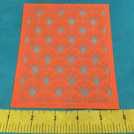 Silkscreen Art Deco Ginkgo Stencil Crafting, Polymer Clay, Art Jewelry and Mixed Media - Create Along 